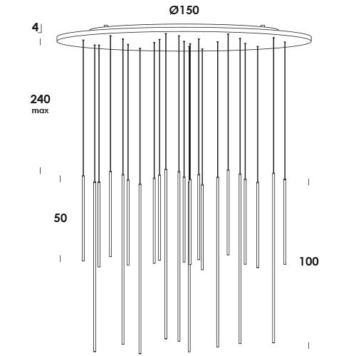 tubetto 150/s24 dim DALI plafone tondo