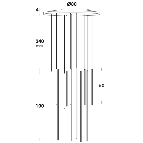 tubetto 80/s12 dim DALI plafone tondo